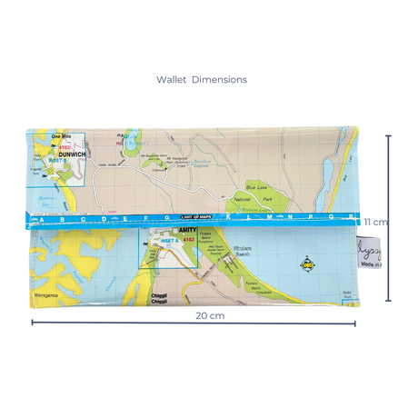 Recycled Street Map Wallet - North Stradbroke | Minjerriba Island