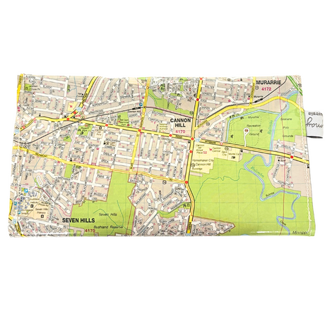 Recycled Street Map Wallet - Morningside, Colmslie,  Balmoral, Seven Hills, Cannon Hill