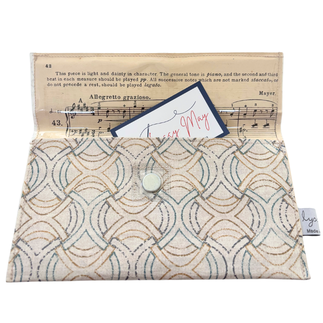 Wallpaper and Sheet Music Wallet - Celtic Weave + Piano Music