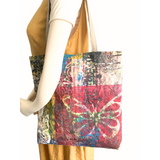 Handprinted Butterfly Graffiti Large Tote