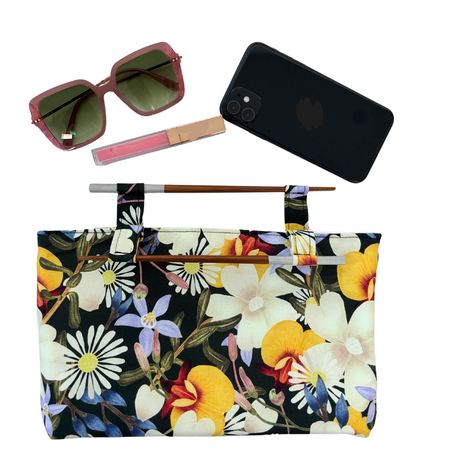 Garden Party Chopstick Handle Clutch Bag