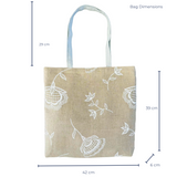 Handprinted Bohemian Blooms Extra Large Tote (Natural Linen)