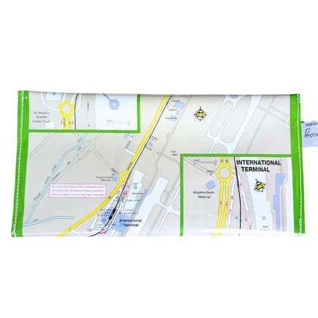 Recycled Street Map Wallet - Brisbane Airport