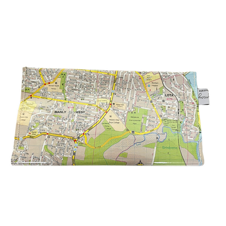 Recycled Street Map Wallet - Wynnum, Manly, Lota, Wakerley, Ransome