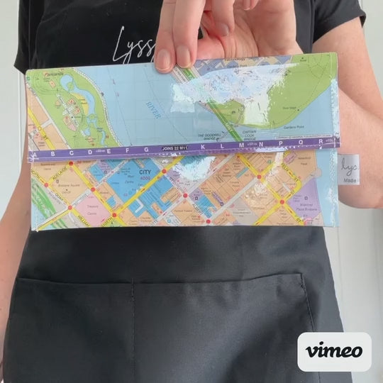 Recycled Street Map Wallet - Brisbane City Centre